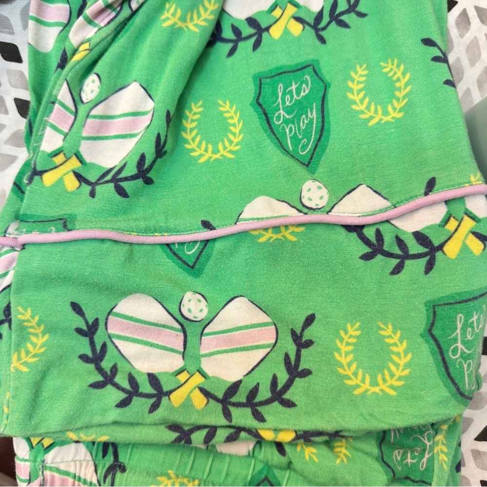 KIKI+ LULU Women's Pajama Set, In A Pickle (Ball), soft bamboo, pickleball Sz L‌ - Picture 7 of 8